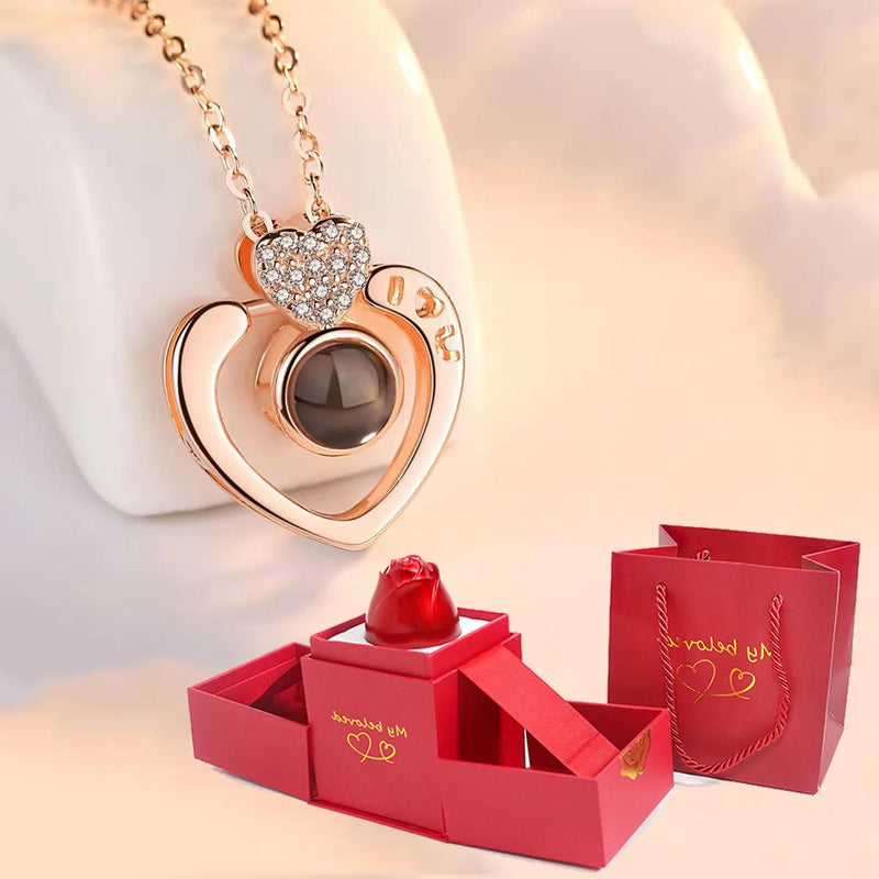 Collar Amor Eterno + Caja de Rosas de REGALO