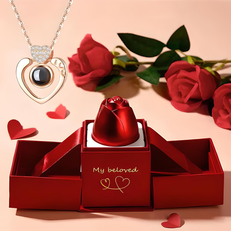 Collar Amor Eterno + Caja de Rosas de REGALO